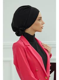 Aerobin Fabric Instant Hijab,Black,Ht 92 Instant Scarf