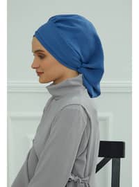 Pleated Aerobin Instant Hijab,Blue,Ht 91 Instant Scarf