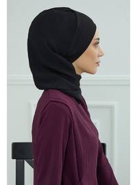 Aerobin Instant Hijab With Side Ruffles,Black,Ht 73 Instant Scarf