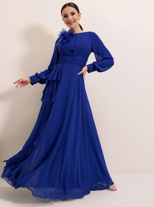 Saxe - Fully Lined - Crew neck - Modest Evening Dress - By Saygı