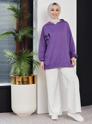 Purple - Cotton - Sweat-shirt - Tofisa