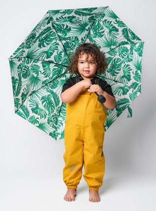 Unisex Kids RainPants / Raincoat Bib & Brace Overalls - Gold Mustard - Nice Kids