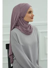 Cross Stitch Practical Combed Cotton Shawl Lilac