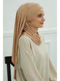 Cross Stitch Practical Combed Cotton Shawl Milky Coffee Color