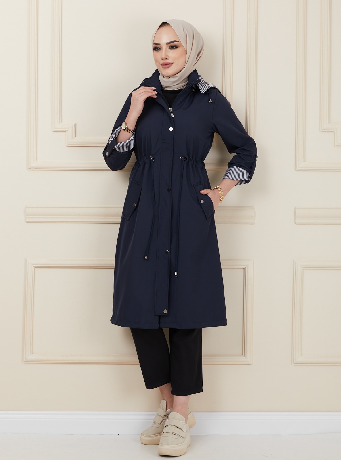 Navy Blue - Half Lined - Trench Coat