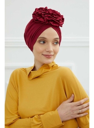 Rose Combed Combed Cotton Cotton Undercap, Burgundy, B 21 Instant Scarf