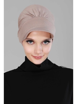 Combed Cotton Undercap With Hat, Mink, B 30 Instant Scarf