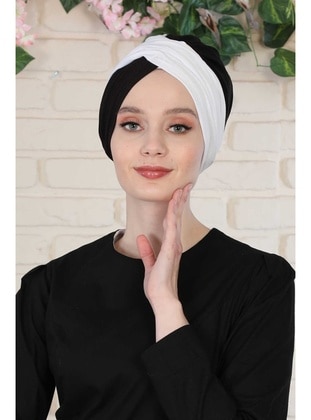 Hijab Undercap Two Colors,White Black,B 9A Instant Scarf