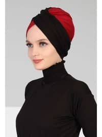Hijab Undercap Two Colors Black Burgundy Black Burgundy Instant Scarf