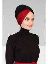 Hijab Undercap Two Colors Black Burgundy Black Burgundy Instant Scarf