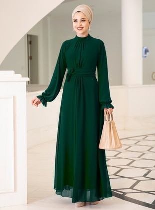 Emerald - Crew neck - Fully Lined - Modest Dress - DressLife