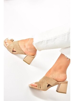 Beige - Sandal - Slippers - Fox Shoes