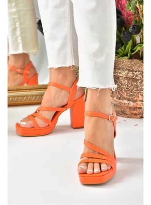 Orange - High Heel - Heels - Fox Shoes