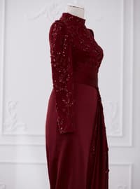 Talisman Hijab Evening Dress Burgundy