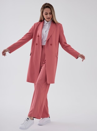 Coral - Fully Lined - Cotton - Shawl Collar - Suit - SAHRA AFRA