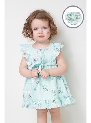 Cotton - Sea-green - Baby Dress - Minik Dolap