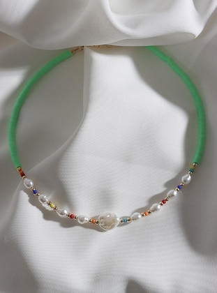 Green - Necklace - Batı Accessories