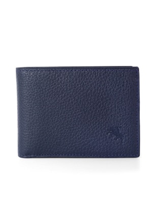 Genuine Leather Wallet Navy Blue