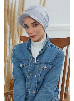 Combed Cotton Undercap With Hat, Gray, B 30 Instant Scarf