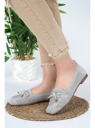 Gray - Flat - Flat Shoes - ASKA SHOES