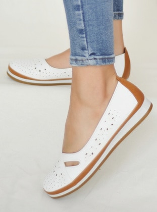 Casual - White - Casual Shoes - Pembe Potin