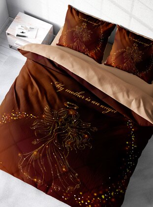 Mother's Day 3D Double Duvet Cover Brown