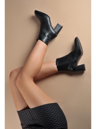 Black - Boot - Faux Leather - Boots - Çaçaroz