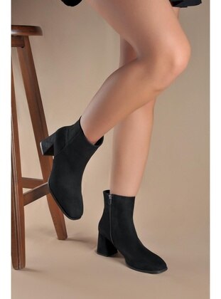 Black - Boot - Faux Leather - Boots - Çaçaroz