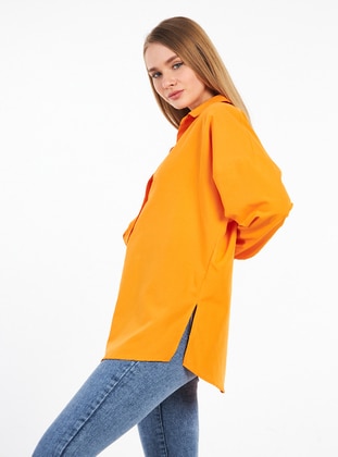 Orange - Point Collar - Tunic - Nurkombin
