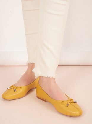 Yellow - Flat - Flat Shoes - Shoestime
