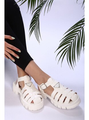 Flat Sandals - White - Sandal - Shoeberry