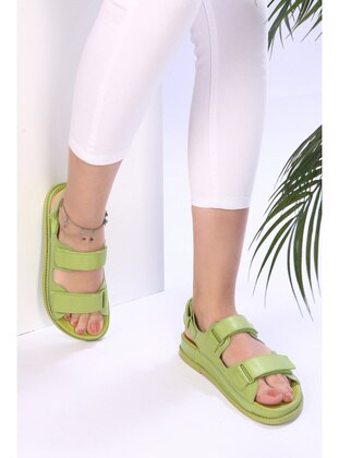 Flat Sandals - Light Green - Sandal - Shoeberry