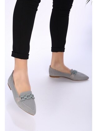 Flat - Gray - Flat Shoes - Shoeberry