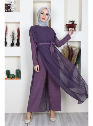 Lilac - Unlined - Jumpsuit - Eymina