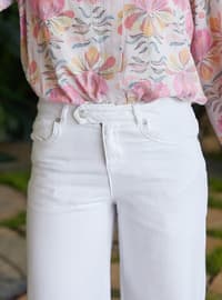 White - Denim Trousers