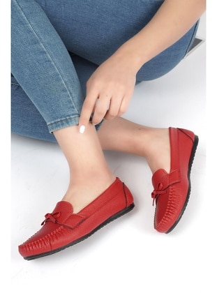Red - Flat - Flat Shoes - ASKA SHOES