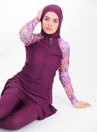 Purple - Full Coverage Swimsuit Burkini