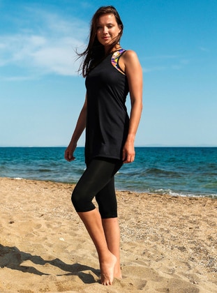 Black - Unlined - Half Coverage Swimsuit - Marina Mayo