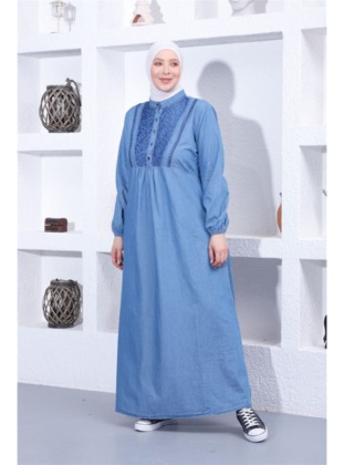 Light Navy Blue - Plus Size Dress - Misskayle