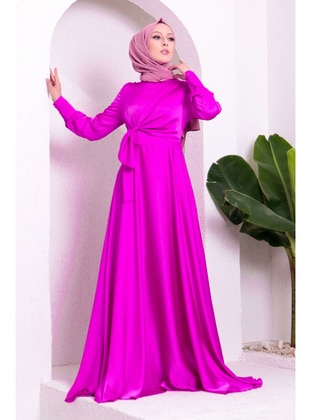 Fuchsia - Unlined - Modest Evening Dress - İmaj Butik