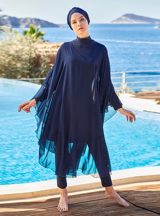 نيلي غامق - غطاء ملابس السباحة - Adasea
