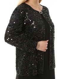 Plus Size Jacket & Hijab Evening Dresses Co-Ord Black