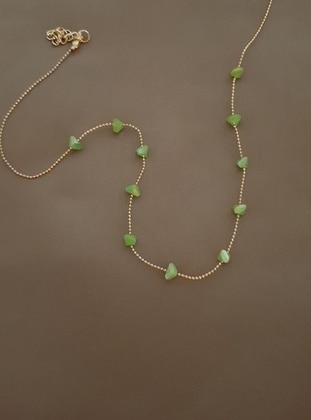 Green - Necklace - Bej Takı