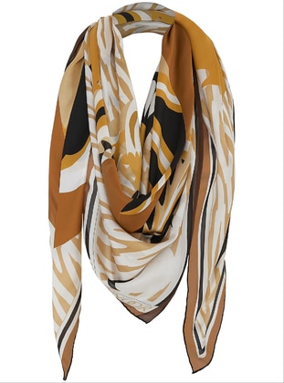 Gold - Printed - Shawl - IMANNOOR
