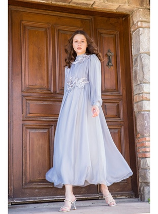 Gray - Modest Dress - Melike Tatar