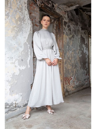Gray - Modest Dress - Melike Tatar
