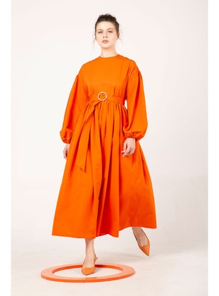 Orange - Modest Dress - Melike Tatar