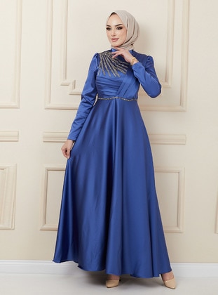  - Unlined - Crew neck - Modest Evening Dress - Olcay