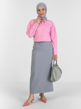 Gray - Unlined - Skirt - ONX10