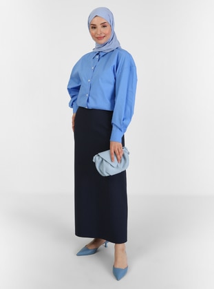 Plain Skirt Navy Blue